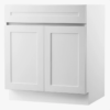 1 Classic Shaker Style White Vanity Base Cabinet for Custom Countertop Bathroom Renovation