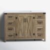 1 Rustic Barn Door Bathroom Vanity Cabinet with Drawer Storage & Quartz Top