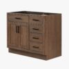 Rustic Walnut Vanity Base with Dovetail Drawers for Farmhouse & Industrial Bathroom Remodel