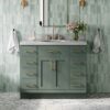 1 Modern Sage Green Vanity Base with Dovetail Drawers for Farmhouse & Coastal Bath Renovation