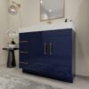 Luxury Gloss Navy Vanity Cabinet with Soft-Close Storage for Modern Bathroom Renovation