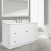 Classic White Raised Panel Vanity Base with Drawer & Cabinet Storage for Bathroom Remodel