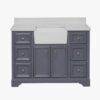 Modern Farmhouse Dark Gray Apron Vanity with Large Storage for Bathroom Remodel