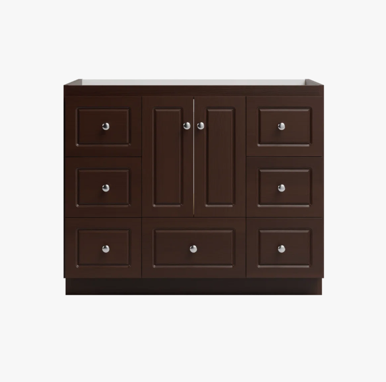 Classic Espresso Shaker Vanity Base Cabinet with Soft Close Storage for Farmhouse Bath Remodel