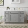 Light Gray Shaker Vanity Base Cabinet with Spacious Silent Soft-Close Storage