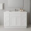 Bright White Shaker Vanity Base Cabinet with Spacious Silent Soft-Close Storage