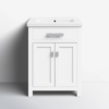 1 Timeless White Shaker Bathroom Vanity with Soft-Close Drawer & Double Storage Doors