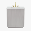 Minimalist Fluted Bathroom Vanity with Dual Soft-Close Doors & Adjustable Storage Shelf