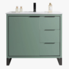 Contemporary Green Bathroom Vanity with Full Soft-Close Hardware & Adjustable Interior Shelf