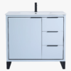 1 Minimalist Light Blue Bathroom Vanity with Full Soft-Close Hardware & Adjustable Interior Shelf