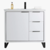 1 Minimalist White Bathroom Vanity with Full Soft-Close Hardware & Adjustable Interior Shelf