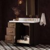 Transitional Walnut Wood Bathroom Vanity with Full Soft-Close Hardware & Solid Pine Drawer Boxes