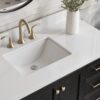 1 Rustic Black Oak Bathroom Vanity with Full Soft-Close Slides & Spacious Classified Storage