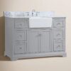1 Transitional Light Grey Bathroom Vanity with Full Soft-Close Hardware & Natural Marble Countertop