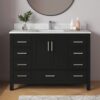 Transitional Matte Black Bathroom Vanity with Full Soft-Close Hardware & Solid Pine Drawer Boxes