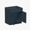 1 Freestanding Deep Blue Recessed Panel Vanity Cabinet Base for Custom Countertop