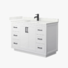 1 Transitional White Single Sink Bathroom Vanity with Full Soft-Close Hardware & Solid Pine Drawer Boxes