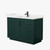 Transitional Dark Green Single Sink Bathroom Vanity with Full Soft-Close Hardware & Solid Pine Drawer Boxes
