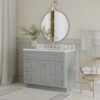1 42" Freestanding Gray Vanity Base Cabinet Multi Drawer Bathroom Storage Cabinet