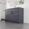 1 Contemporary Dark Gray Vanity Cabinet Soft Close Drawers Large Split Storage Layout