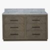 Transitional Double Sink Freestanding Vanity with Full Soft-Close Drawers & Marble Countertop
