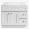 1 Classic White Shaker Bathroom Vanity Soft Close Drawers Large Split Storage Layout