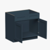 Freestanding Matte Navy Recessed Panel Vanity Cabinet Base for Custom Sink Top