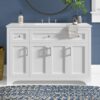 Transitional Farmhouse White Bathroom Vanity with Large Storage for Master Bath Remodel