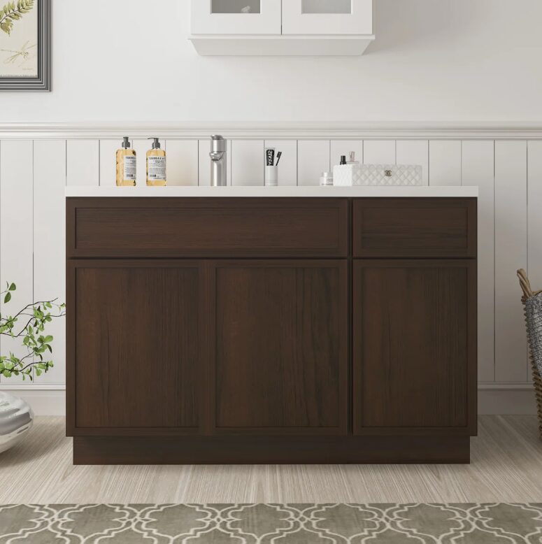 Freestanding Recessed Panel Vanity Base for Custom Sink Countertop