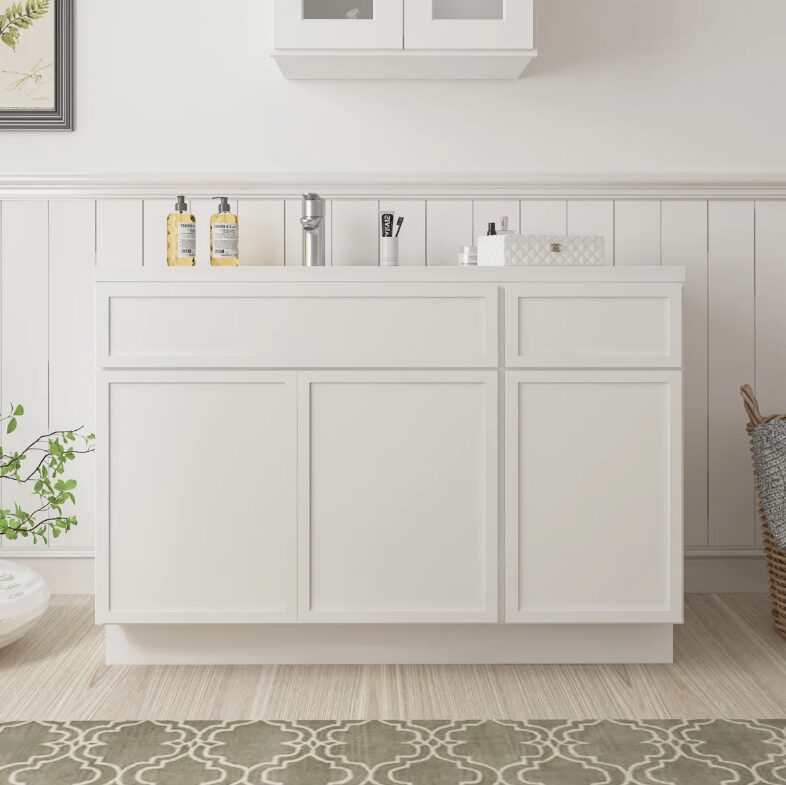 Freestanding Recessed Panel Vanity Base for Custom Sink Countertop