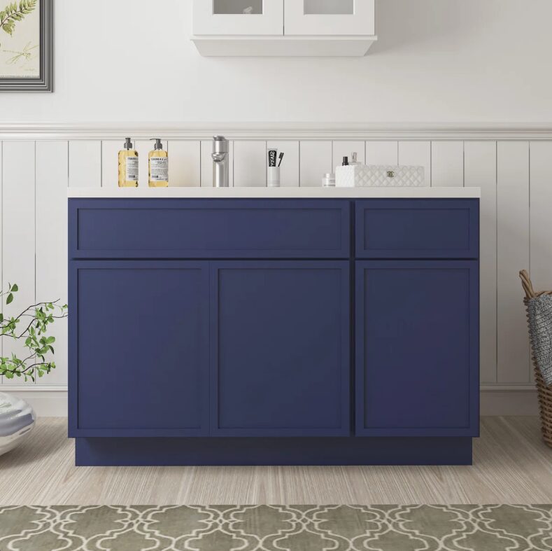 1 Freestanding Recessed Panel Vanity Base for Custom Sink Countertop