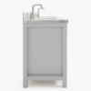 72 Inch Light Gray Shaker Double Sink Bathroom Vanity, Carrara White Marble Countertop & Brushed Nickel Hardware