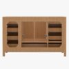 10 Warm Oak Bathroom Vanity Cabinet with Black Pulls & Large Symmetric Soft-Close Storage