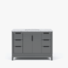 10 Sleek Gray Freestanding Bathroom Vanity with Large Soft-Close Storage & Marble Countertop