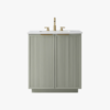 Contemporary Fluted Bathroom Vanity with Double Soft-Close Doors & Adjustable Storage Shelf