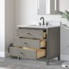 10 Spacious Storage Fluted Bathroom Vanity with Full Soft-Close Solid Wood Drawers