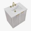 Minimalist Fluted Bathroom Vanity with Dual Soft-Close Doors & Adjustable Storage Shelf