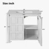 10 36" Rustic White Shaker Bathroom Vanity Cabinet with Vintage Distressed Wood Finish