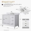 Contemporary Reeded Wood Bathroom Vanity with Split Storage Layout & Full Anti-Slam Soft-Close Hardware