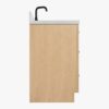 Contemporary Light Oak Wood Bathroom Vanity with Full Soft-Close Hardware & Solid Pine Drawer Boxes