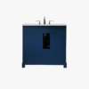 Coastal Navy Louver Bathroom Vanity Soft Close Drawers Multi-Zone Storage Layout