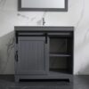 10 Rustic Farmhouse Grey Sliding Barn Door Vanity Spacious Dual Storage Design