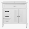 10 36" Freestanding White Farmhouse Bathroom Vanity with Multi-Drawer & Double Cabinet Doors