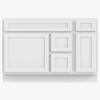 10 Classic Bright White Shaker Vanity Base Cabinet with Divided Storage for Bath Renovation