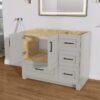 10 Neutral Light Grey Shaker Vanity Cabinet Base with Soft Close Storage for Modern & Farmhouse Bath Remodel