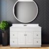 Classic White Raised Panel Vanity Base with Drawer & Cabinet Storage for Bathroom Remodel