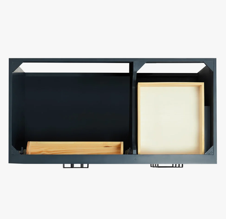 Modern Navy Solid Wood Vanity Base with Dovetail Drawers for Bathroom Remodel
