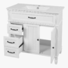 11 36" Freestanding White Farmhouse Bathroom Vanity with Multi-Drawer & Double Cabinet Doors