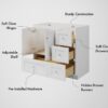 11 Clean White Shaker Vanity Base Cabinet with Full Soft-Close Storage for Coastal & Farmhouse Bath Renovation