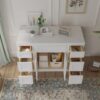 Bright White Shaker Vanity Base Cabinet with Spacious Silent Soft-Close Storage